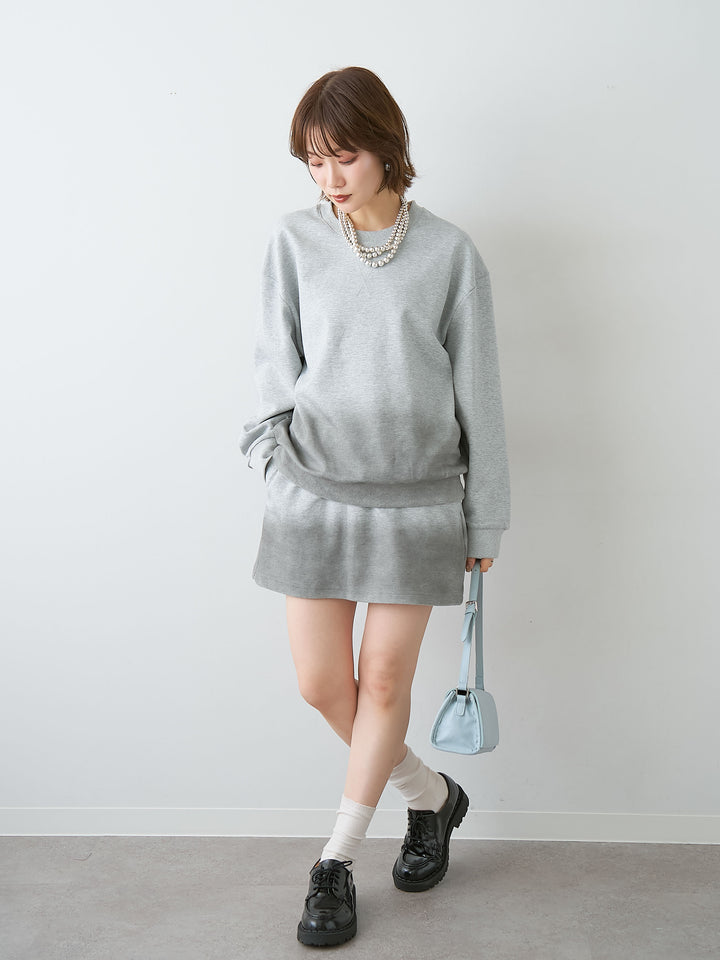 [予約]グラデーションスウェットプルオーバー/gray