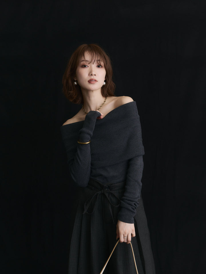 【Allure】[SET]オフショルニットトップス+オフショルニットトップス(2set)