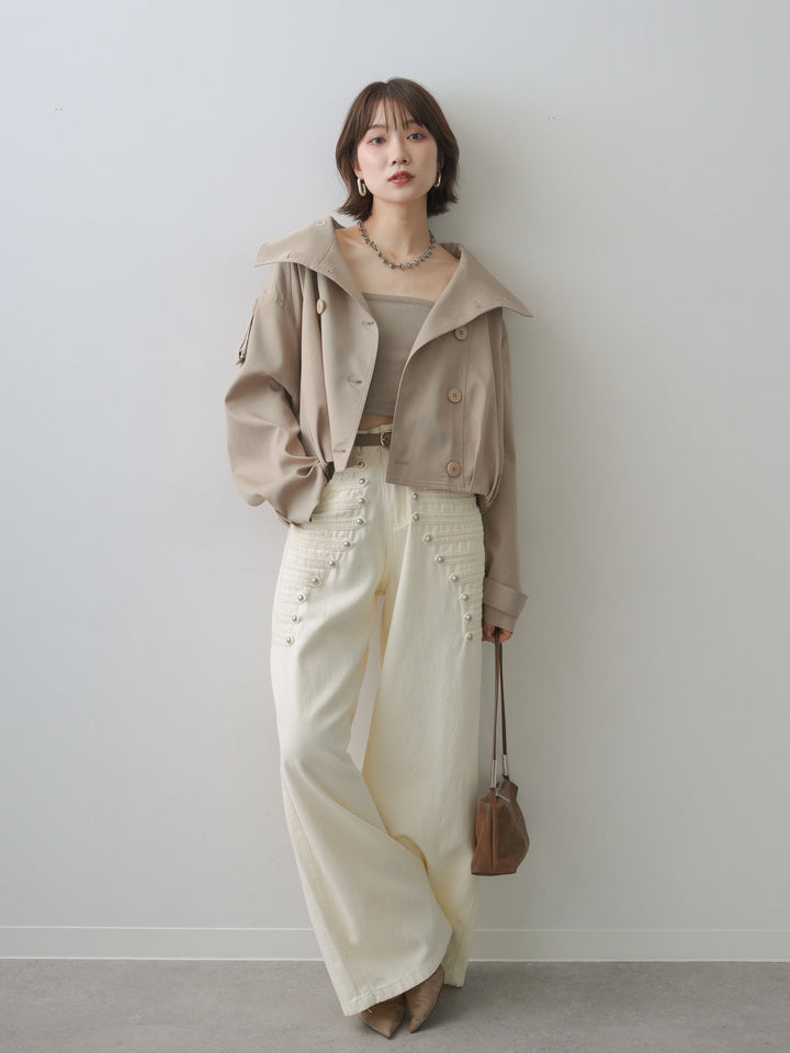 [予約]コクーンショートトレンチ/beige