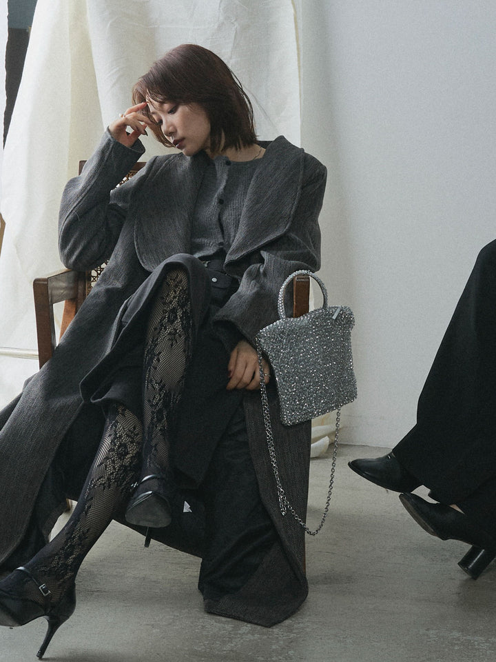 【Allure】[SET]ツイードタッチロングコート+ツイードタッチロングコート(2set)