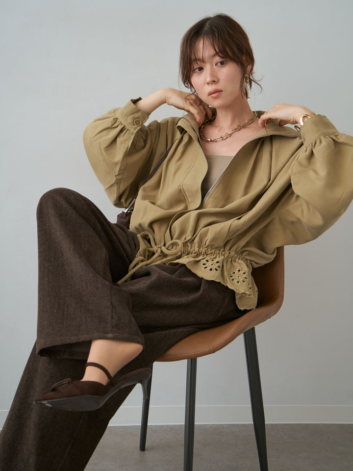 [SET]ヘムカットワークブルゾン+選べるアクセセット(2set)