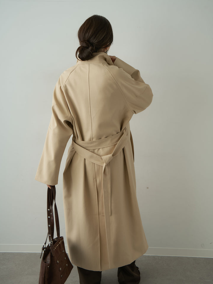 [予約]バイカラーロングトレンチコート/beige