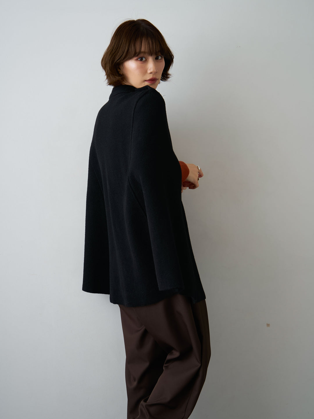 [SET]ゴールドボタンナポレオンケープ+ツイルタックワイドパンツ(2set)