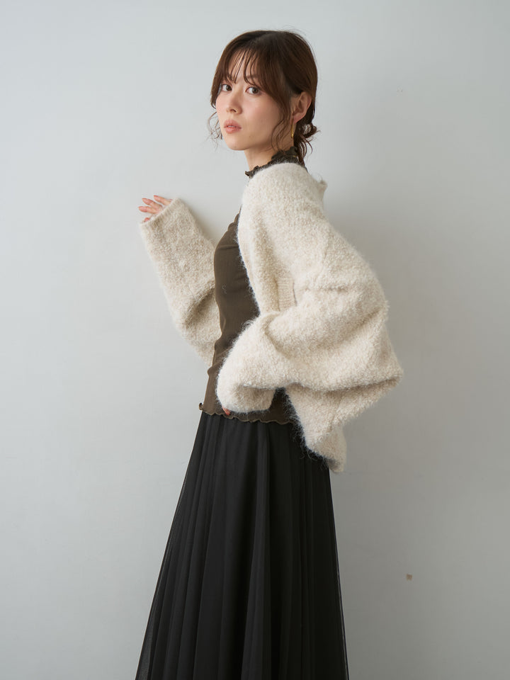 [SET]ブークレボレロカーディガン+チュールボリュームスカート(2set)