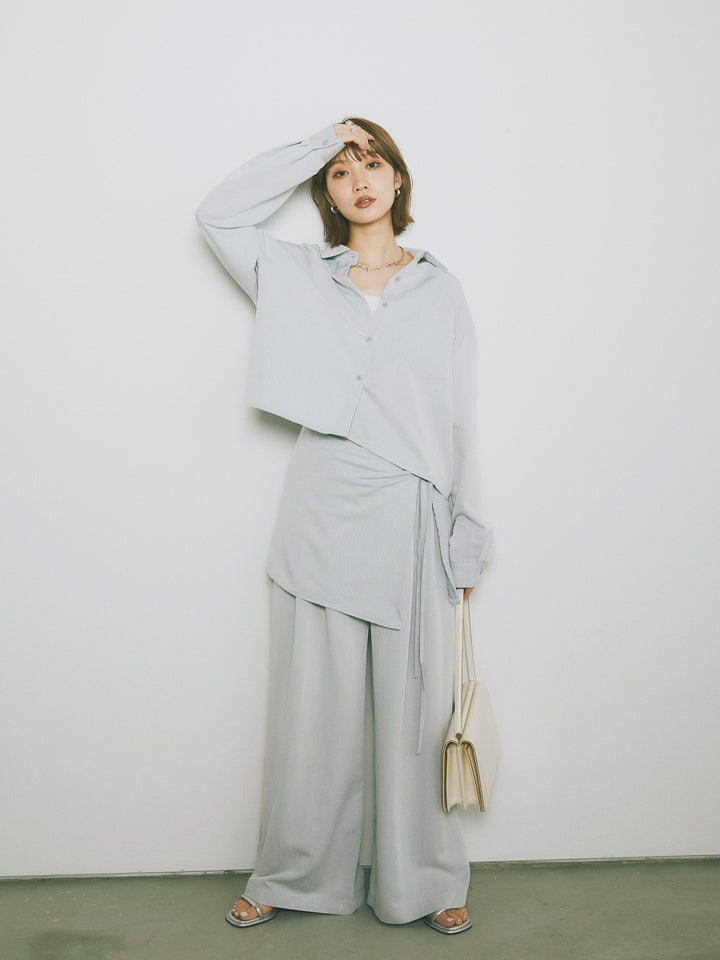 【Allure】[SET]ラップ付テンセルシャツSET UP +ラップ付テンセルシャツSET UP (2set)