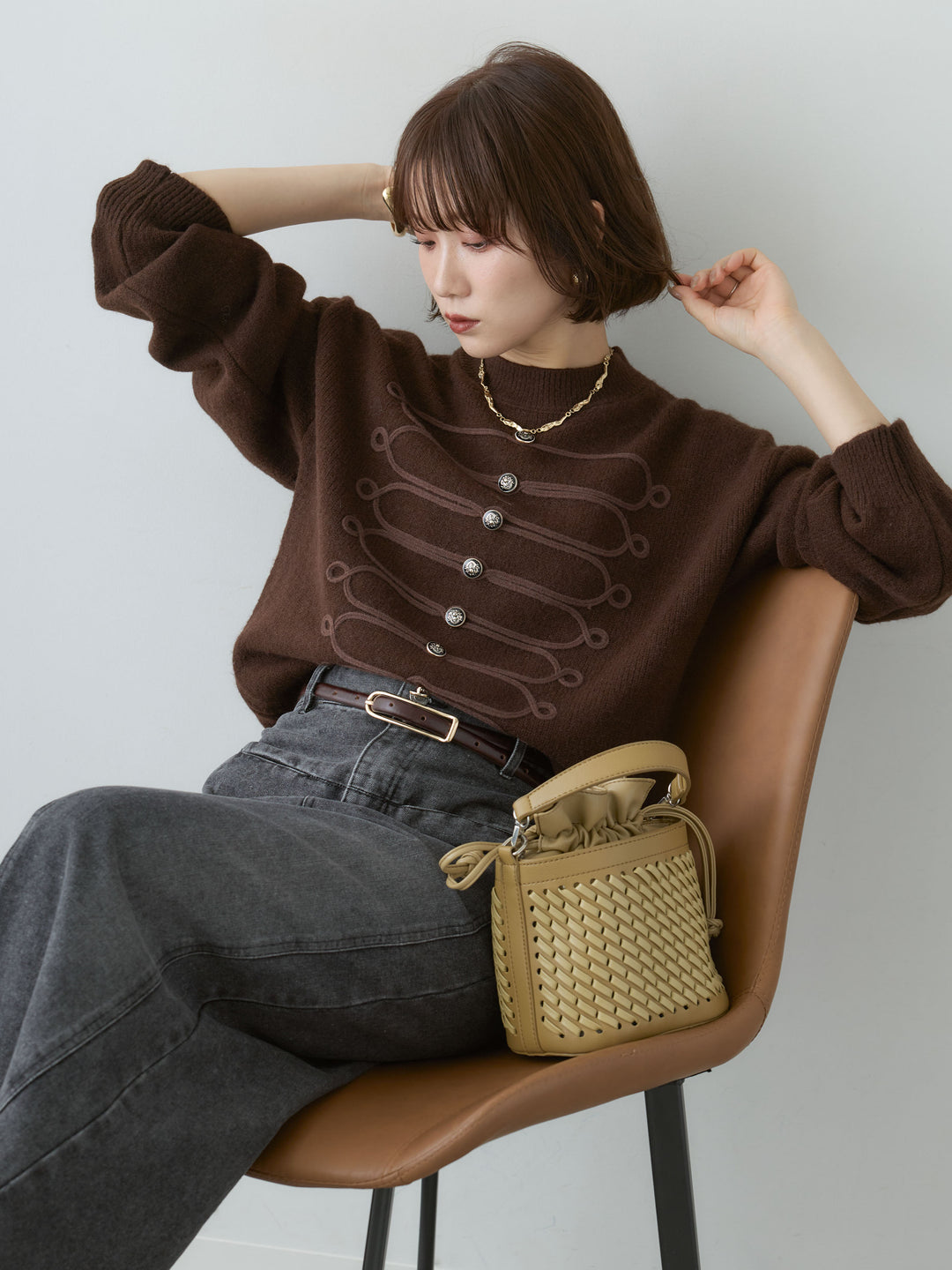 [SET]ナポレオンニットプルオーバー+選べるアクセセット(2set)