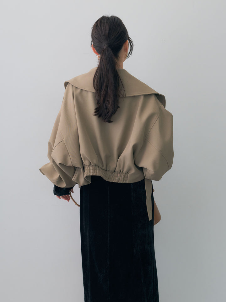 [予約]ベロアレースドッキングオフショルワンピース/black