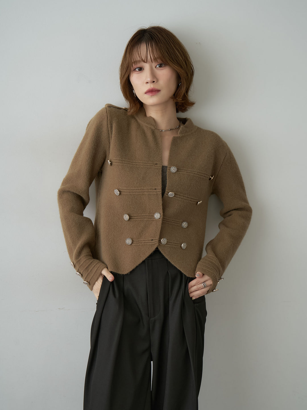 [予約]ナポレオンニットジャケット/beige