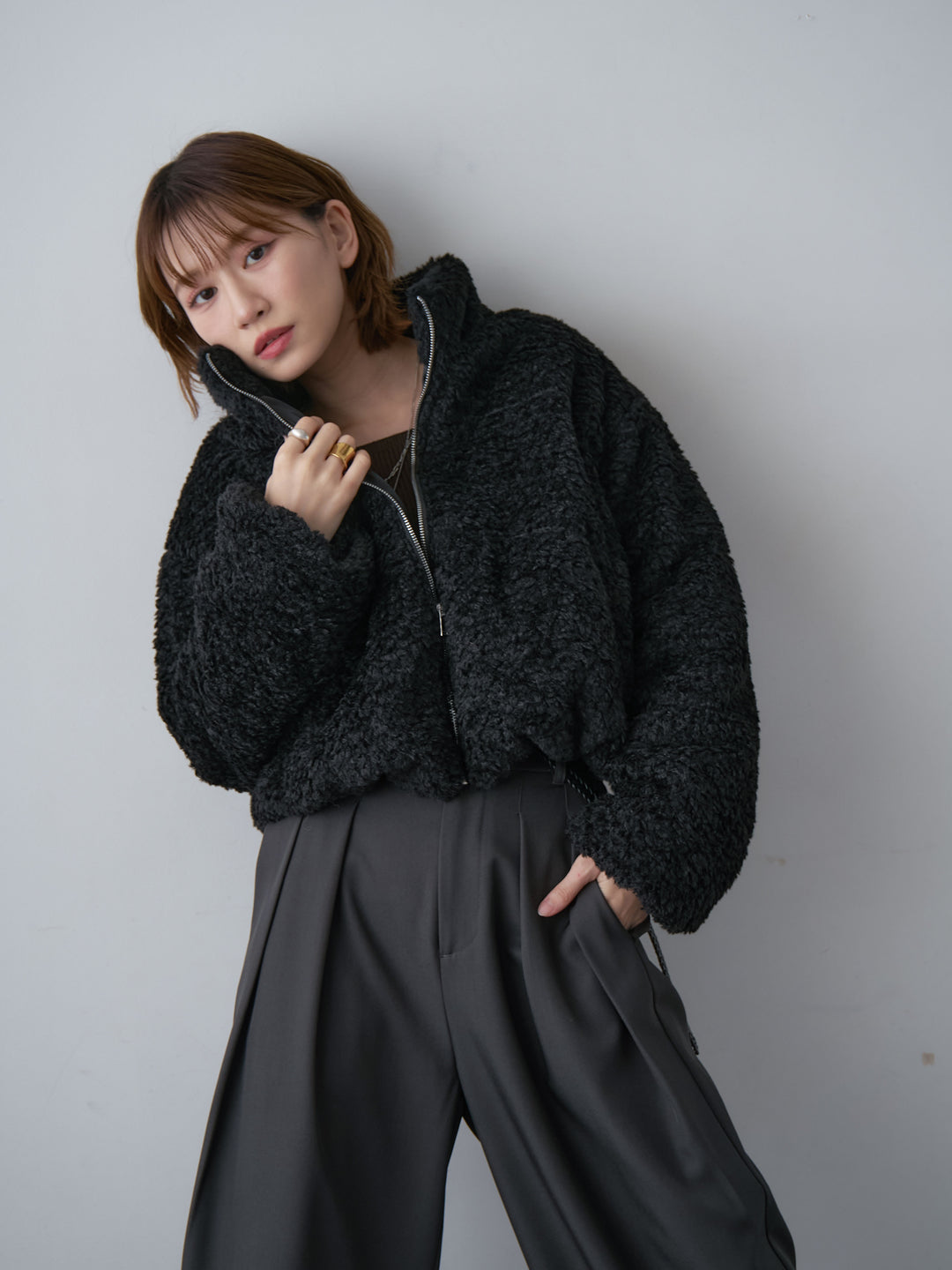 [予約]ブークレボアジップブルゾン/black