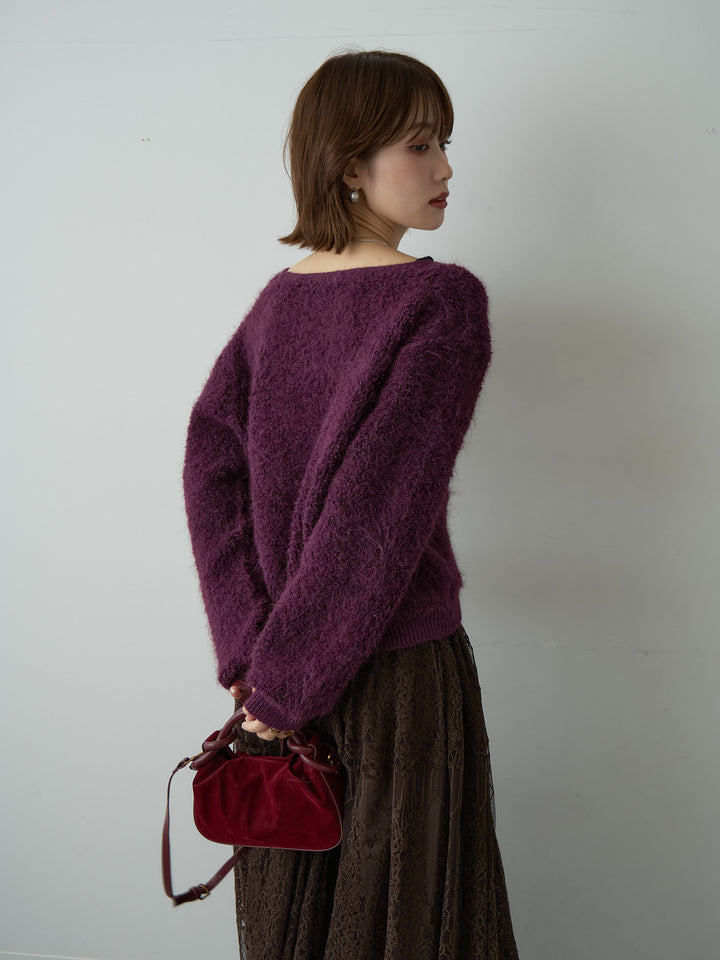 [SET]ブークレクロップニットカーディガン+選べるアクセセット(2set)