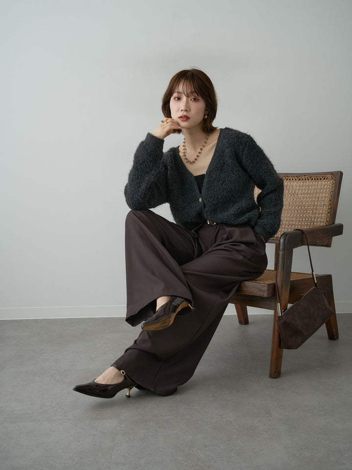 [SET]ブークレクロップニットカーディガン+ブークレクロップニットカーディガン(2set)
