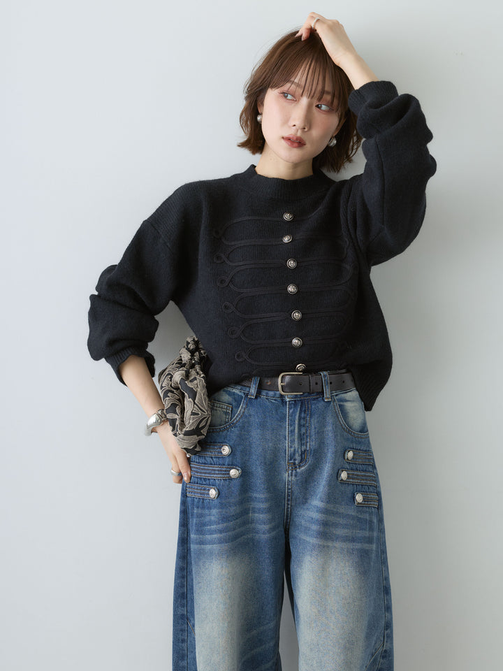 [予約]ナポレオンニットプルオーバー/black