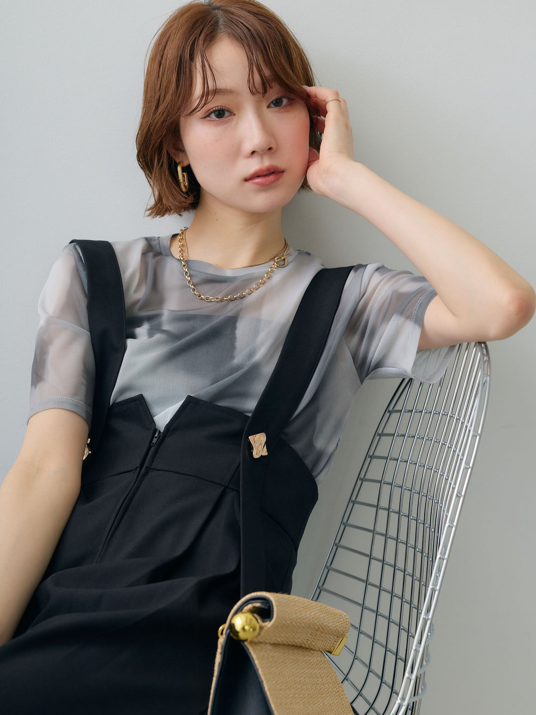 [SET]水彩アートシアーTシャツ+選べるアクセセット(2set)