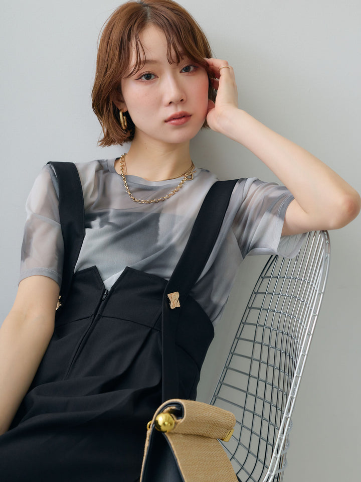[SET]水彩アートシアーTシャツ+選べるアクセセット(2set)