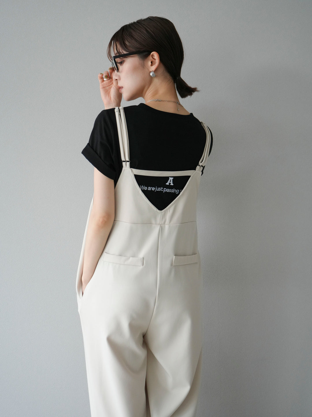 [予約]ロゴ刺繍Tシャツ/ブラック