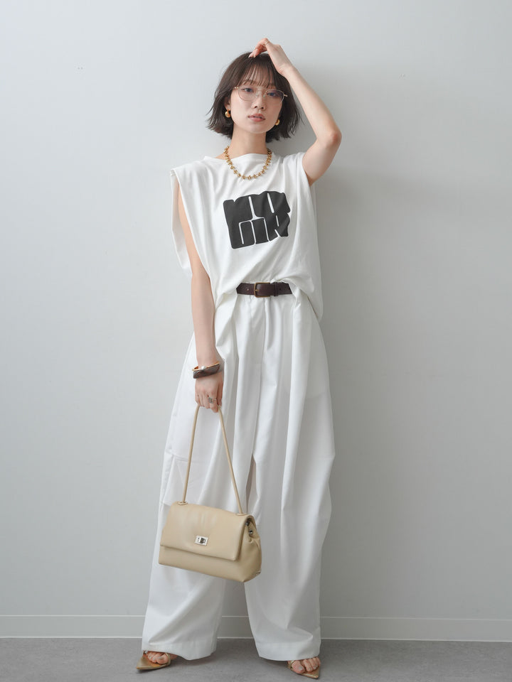 [SET]ヴィンテージロゴドロストTEE+ショルダータックノースリーブオーバーTEE(2set)