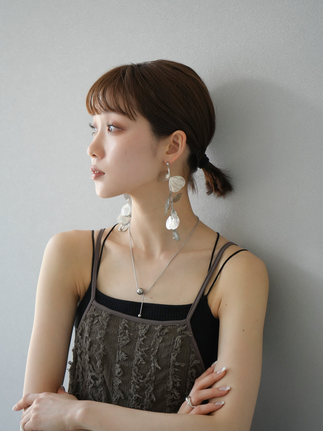 [Pre-order] FEATHER MOTIF BIG PIERCE/Silver