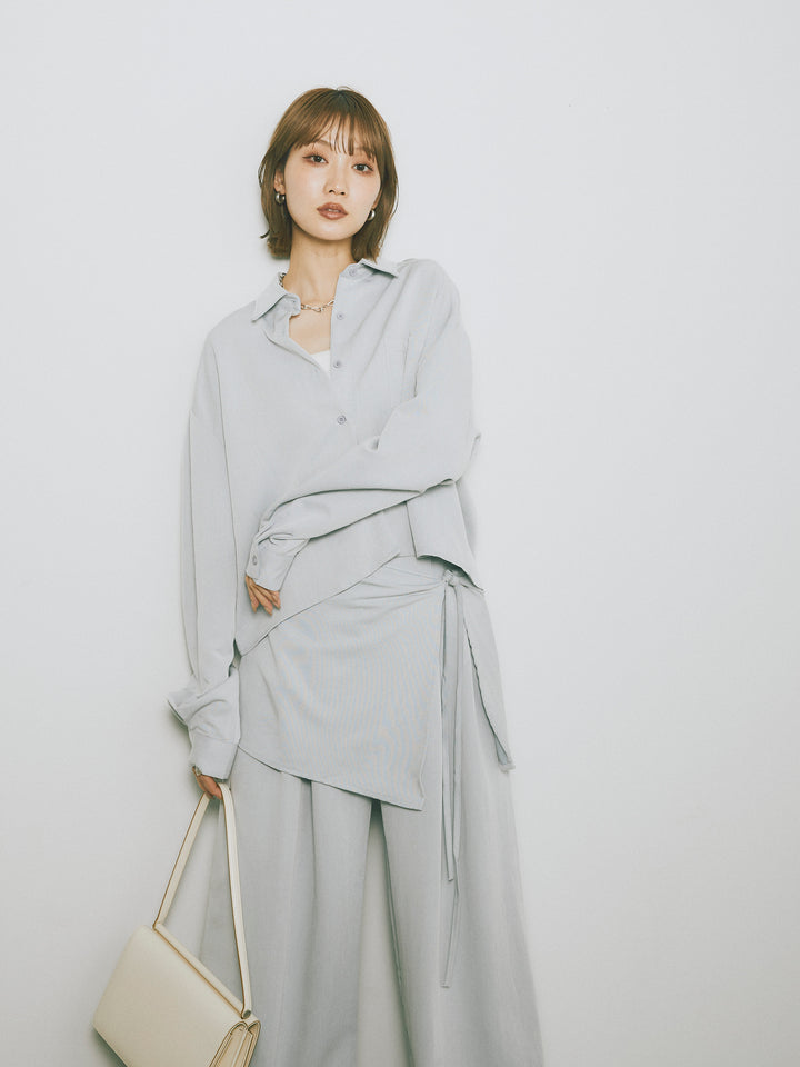 【Allure】[SET]ラップ付テンセルシャツSET UP +ラップ付テンセルシャツSET UP (2set)