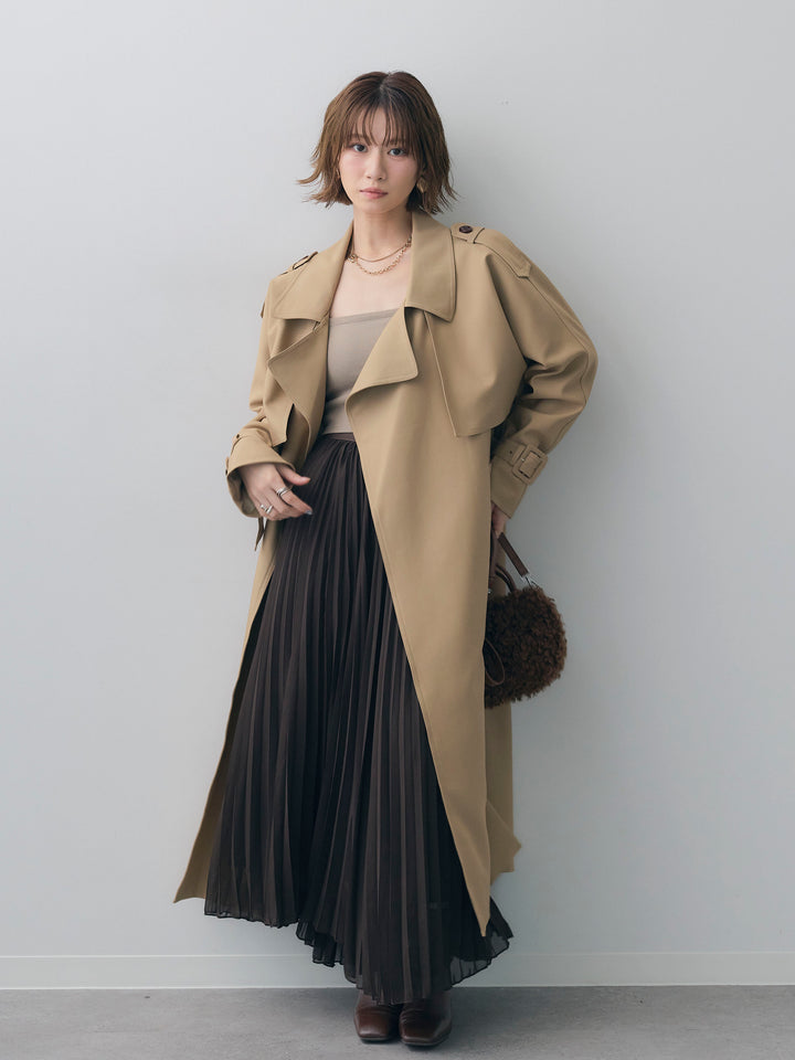 [予約]ロングトレンチコート/beige