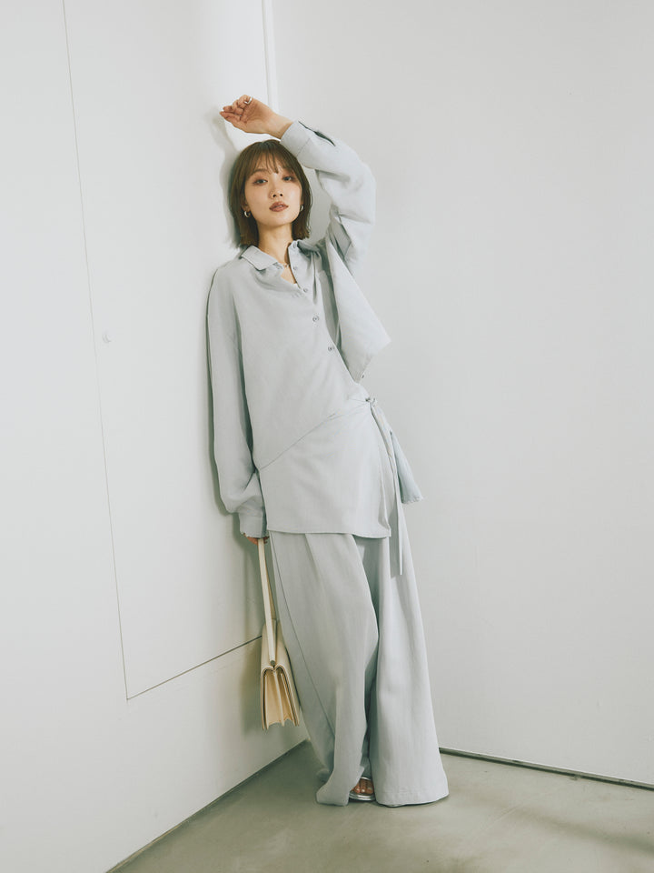 【Allure】[SET]ラップ付テンセルシャツSET UP +ラップ付テンセルシャツSET UP (2set)
