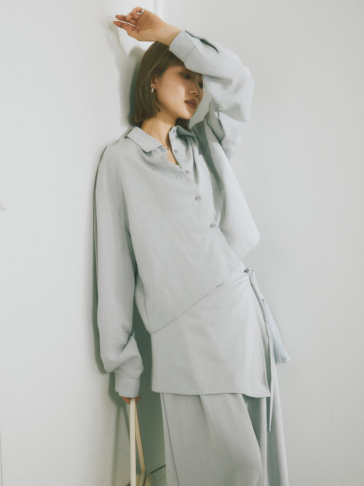 【Allure】[SET]ラップ付テンセルシャツSET UP +ラップ付テンセルシャツSET UP (2set)