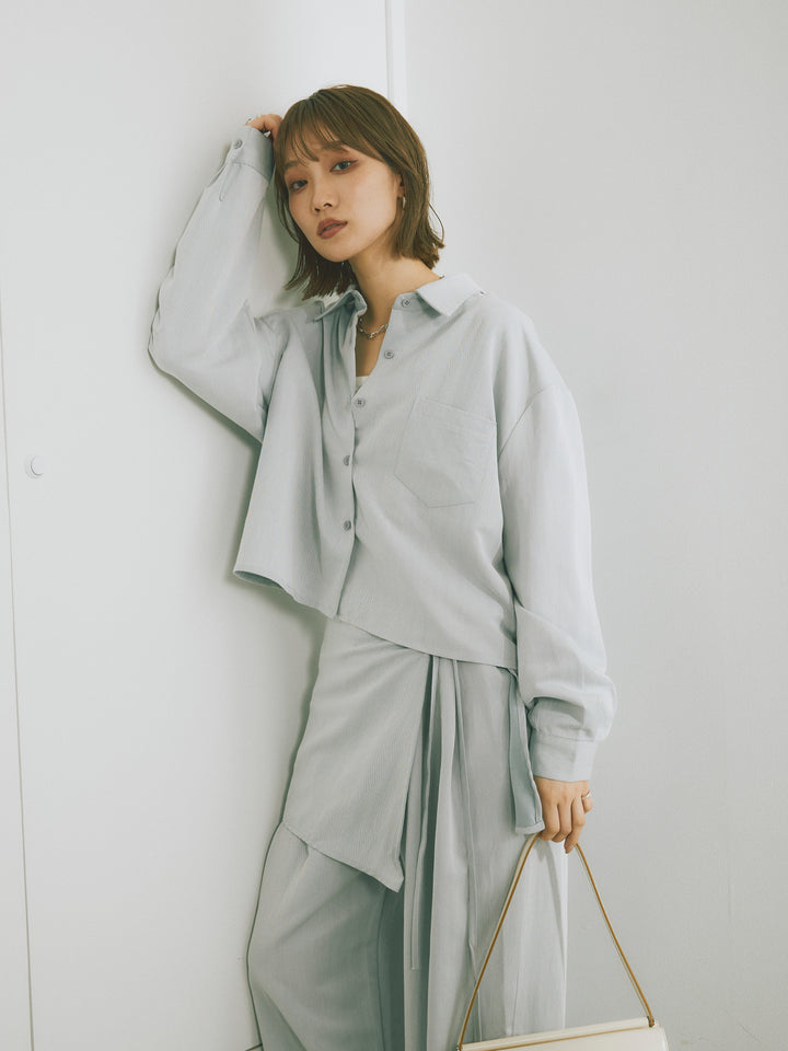 【Allure】[SET]ラップ付テンセルシャツSET UP +ラップ付テンセルシャツSET UP (2set)