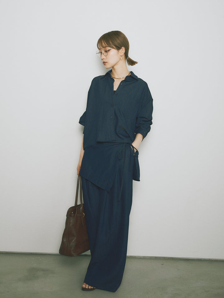 【Allure】[SET]ラップ付テンセルシャツSET UP +ラップ付テンセルシャツSET UP (2set)