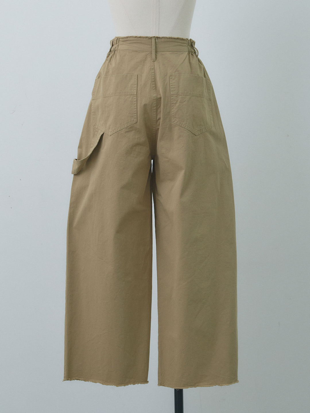 [予約]カットオフコットンツイルタックワイドパンツ/beige