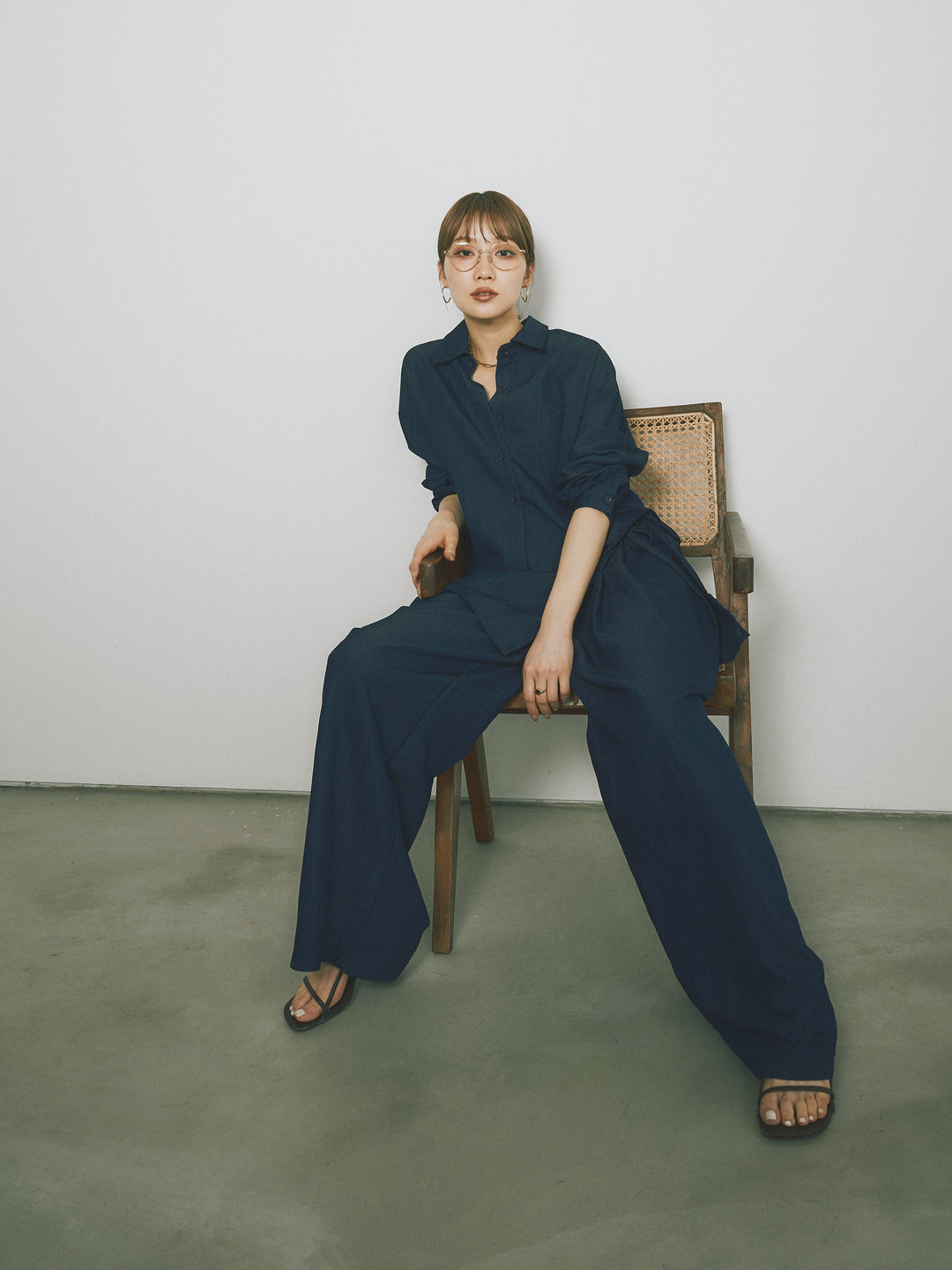 【Allure】[SET]ラップ付テンセルシャツSET UP +ラップ付テンセルシャツSET UP (2set)