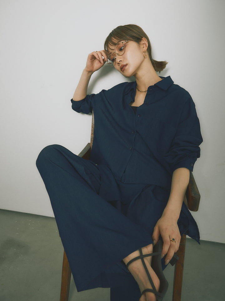 【Allure】[SET]ラップ付テンセルシャツSET UP +ラップ付テンセルシャツSET UP (2set)