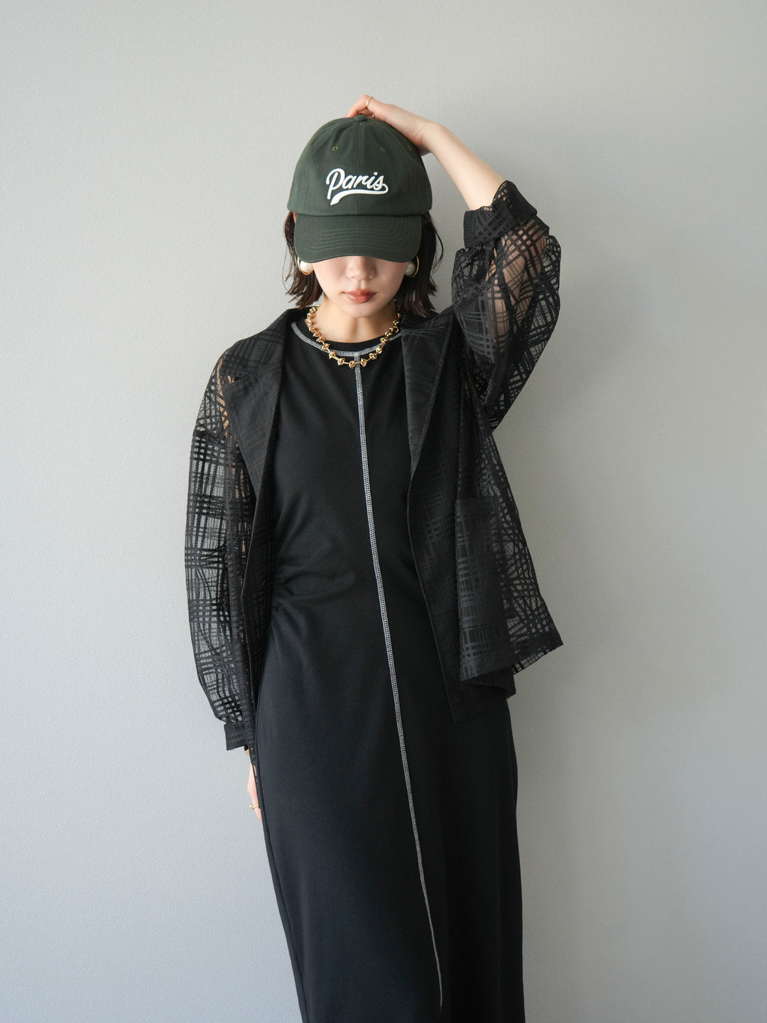 [予約]Parisロゴ刺繍CAP/グリーン