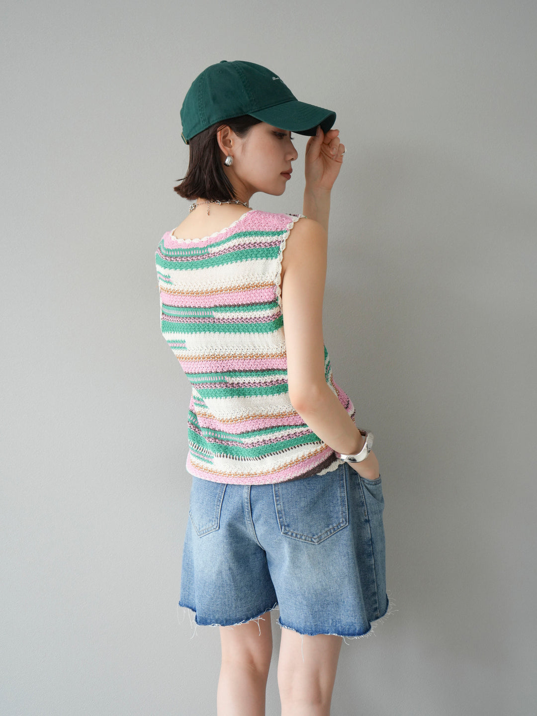 [予約]メッセージロゴ刺繍CAP/グリーン