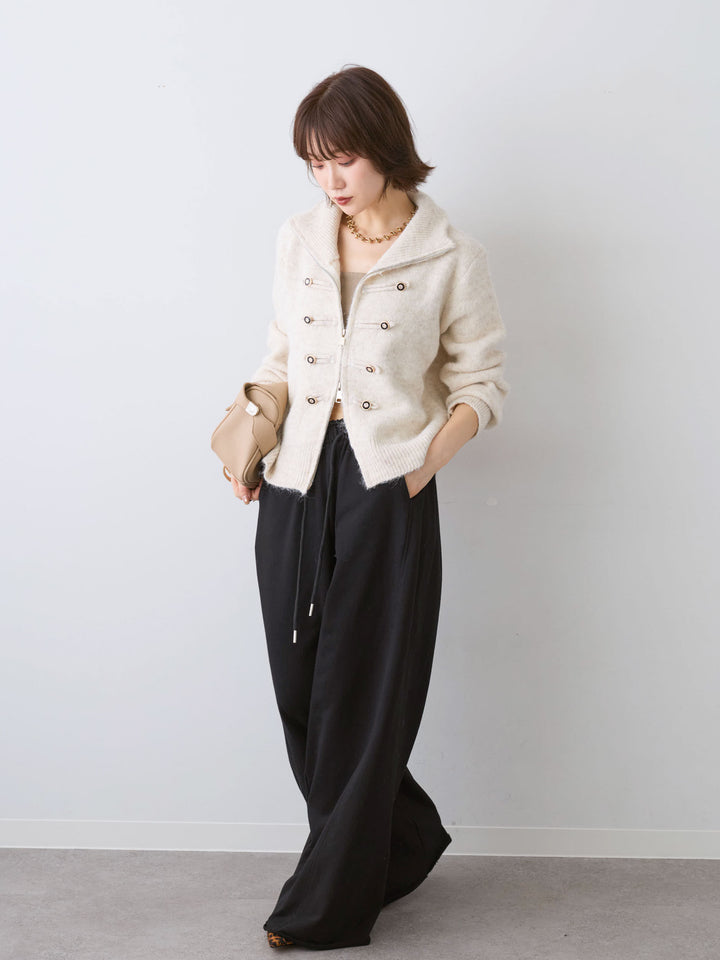 [予約]カットオフスウェットワイドパンツ/black