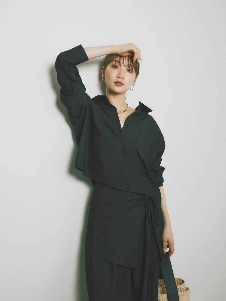 【Allure】[SET]ラップ付テンセルシャツSET UP +ラップ付テンセルシャツSET UP (2set)