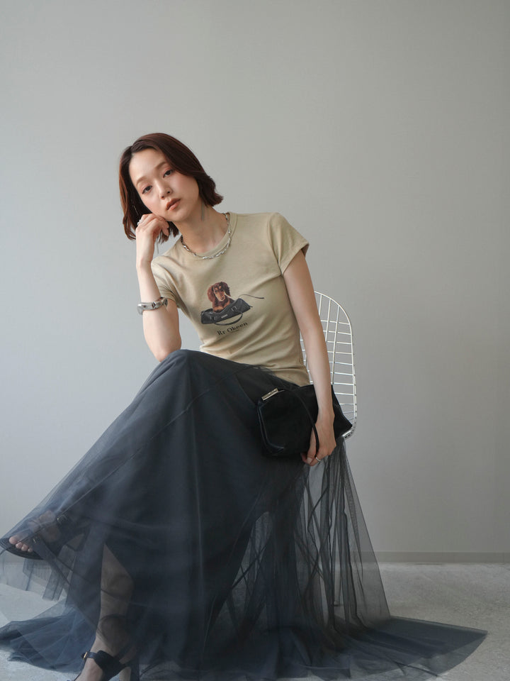 [SET]ドッグコンパクトTEE+チュールボリュームスカート(2set)