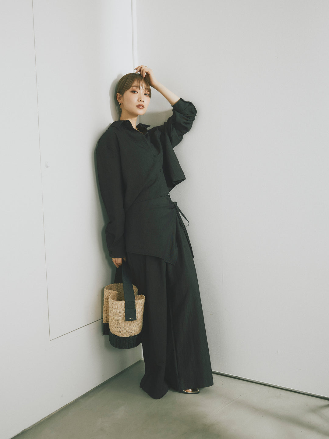 【Allure】[SET]ラップ付テンセルシャツSET UP +ラップ付テンセルシャツSET UP (2set)