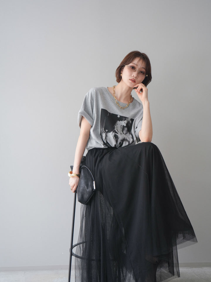 [予約]モノクロフォトTシャツ/mokugray2