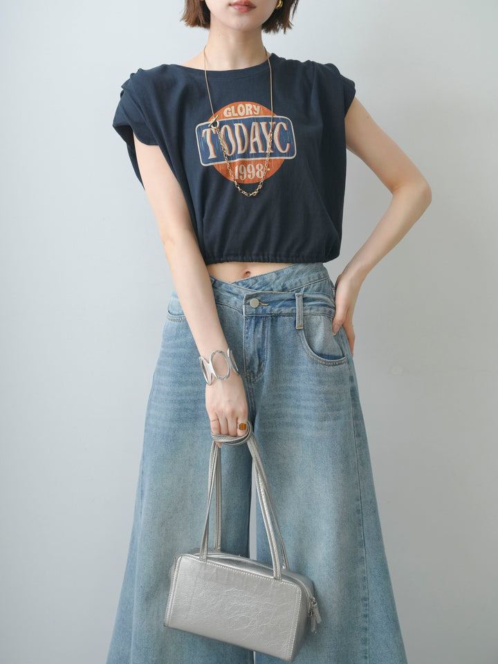 [SET]ヴィンテージロゴドロストTEE+ショルダータックノースリーブオーバーTEE(2set)