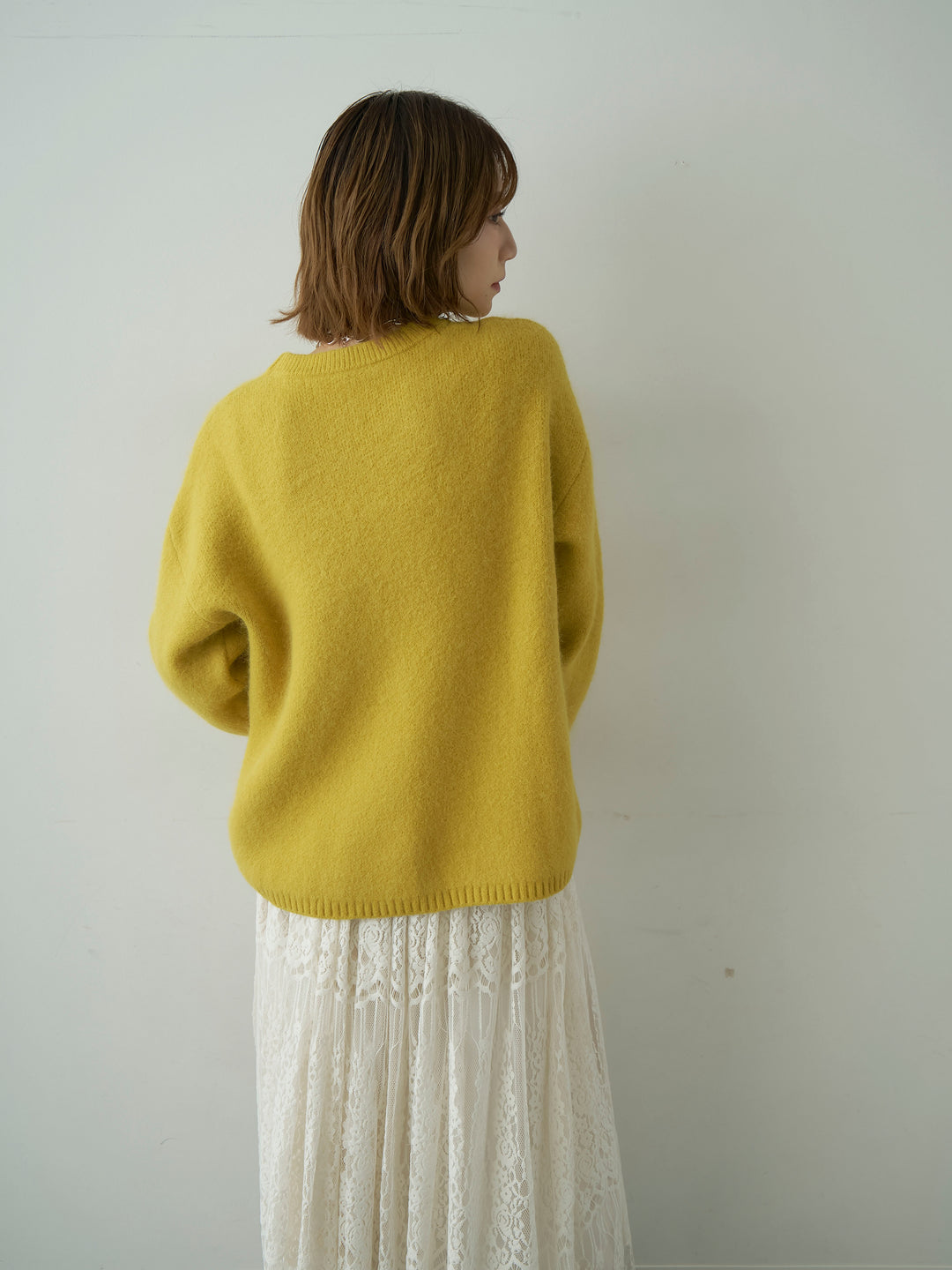 [予約]ソフトシャギークルーネックプルオーバー/yellow