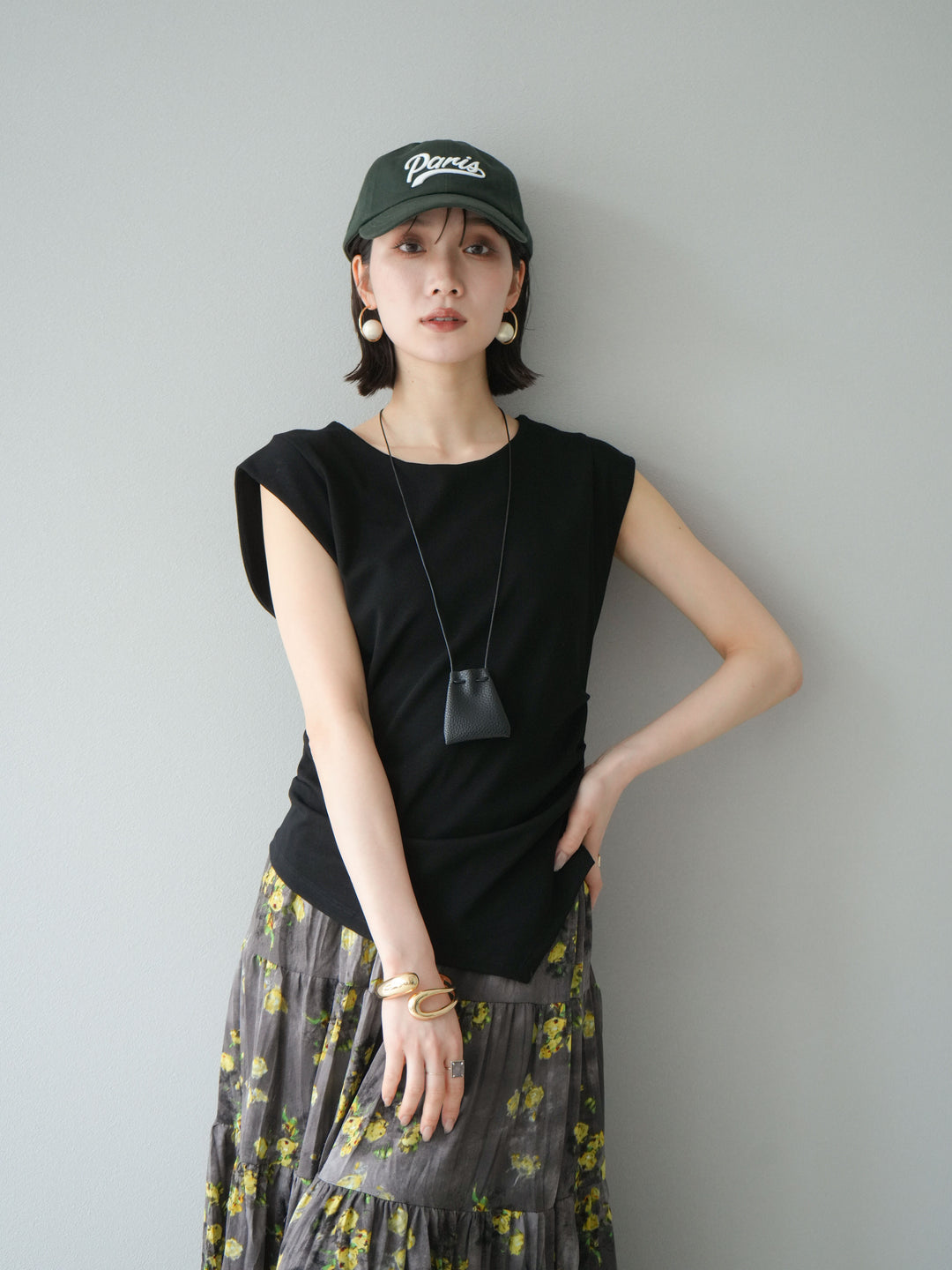 [予約]Parisロゴ刺繍CAP/グリーン