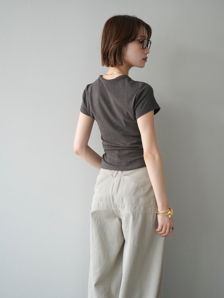 [SET]ドッグコンパクトTEE+ベルト付ボリュームデザインデニム(2set)