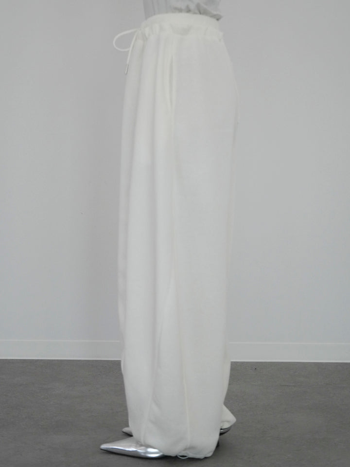 [予約]ダブルウエストドロストヘムスウェットパンツ/white