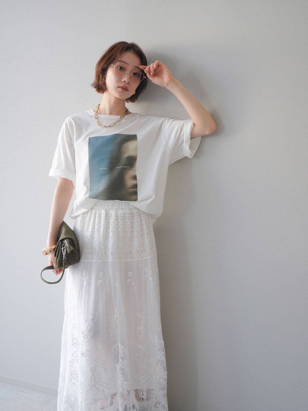 [SET]ブラーアートフォトTシャツ+選べるアクセセット(2set)