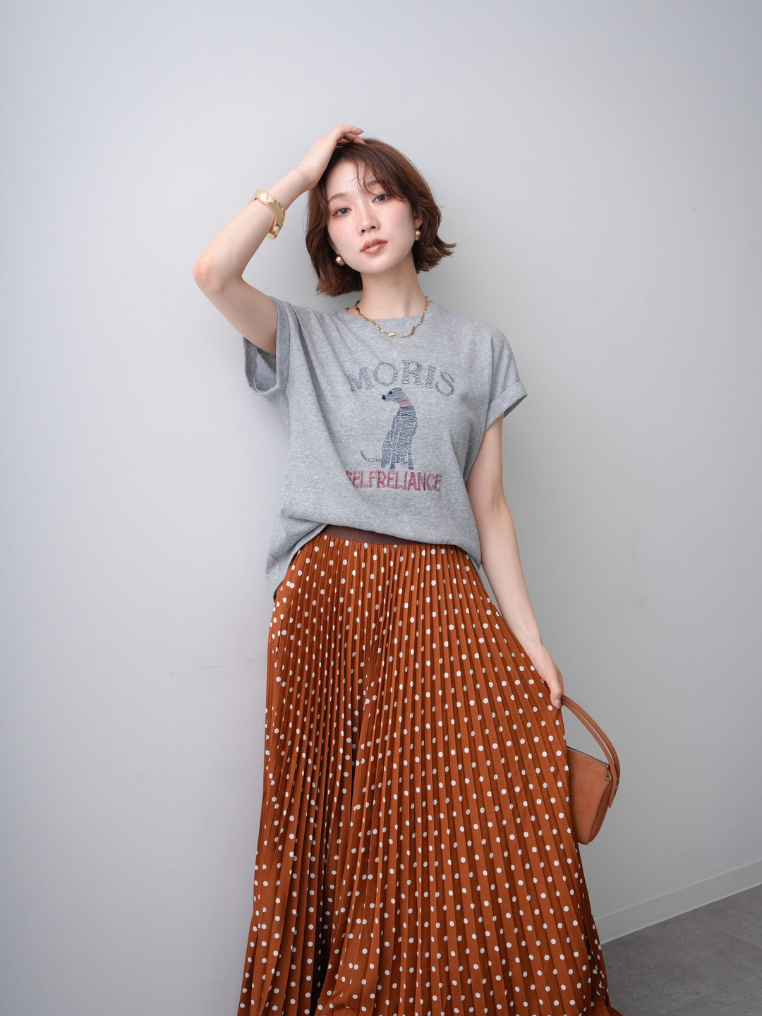 [予約]ドッグエンブロイダリーTEE/gray