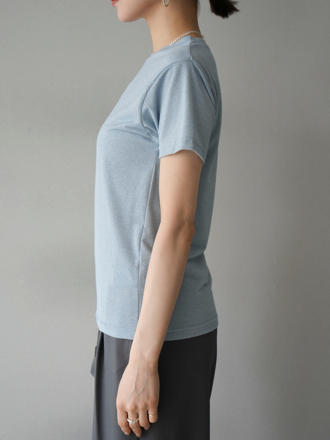 [Pre-order] Sheer glitter T-shirt/Blue