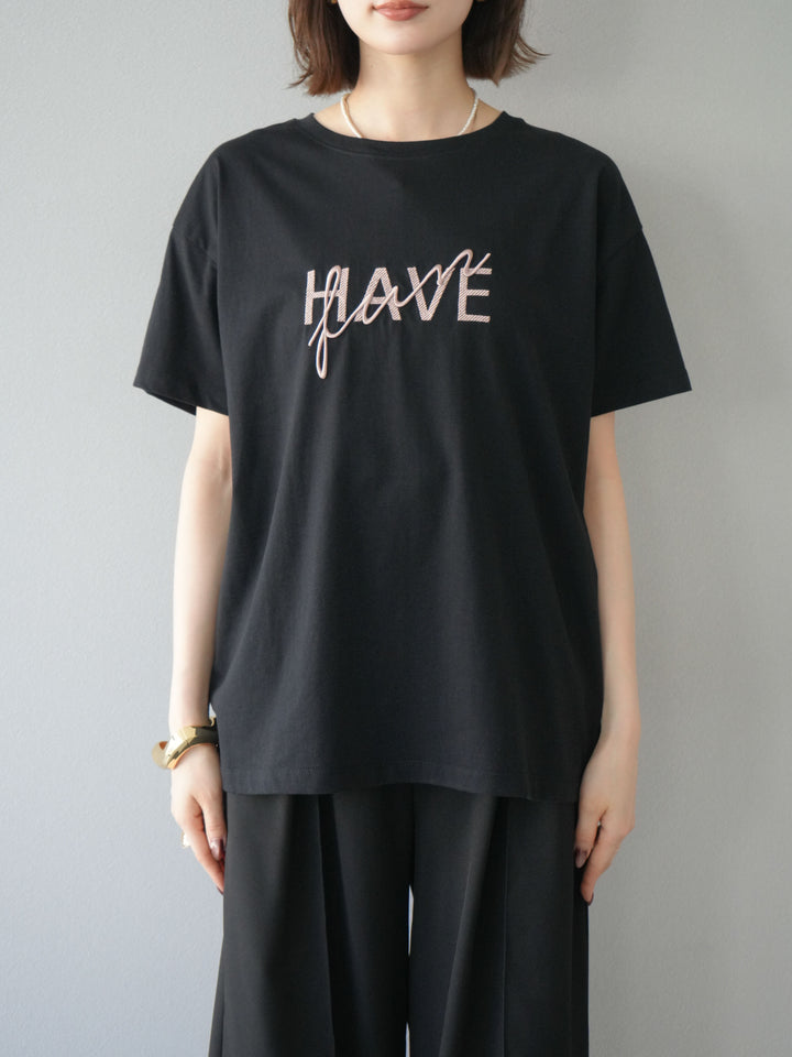 【預購】設計Logo刺繡T卹/黑色