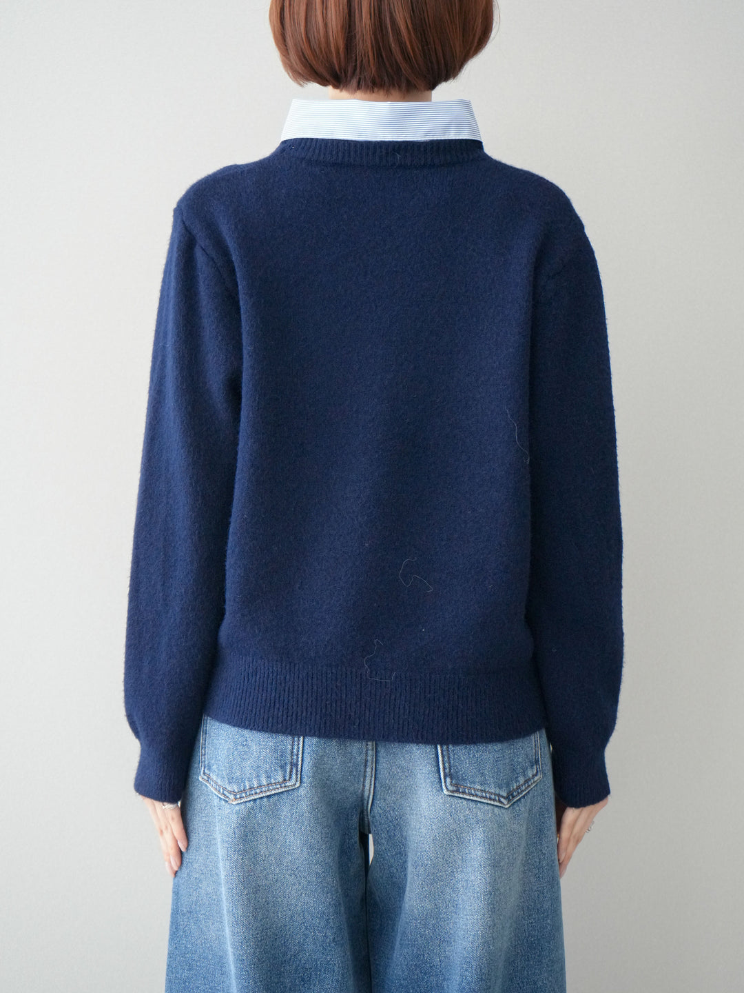 [予約]2WAY襟ニットプルオーバー/navy
